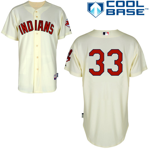 Nick Swisher #33 MLB Jersey-Cleveland Indians Men's Authentic Alternate 2 White Cool Base Baseball Jersey